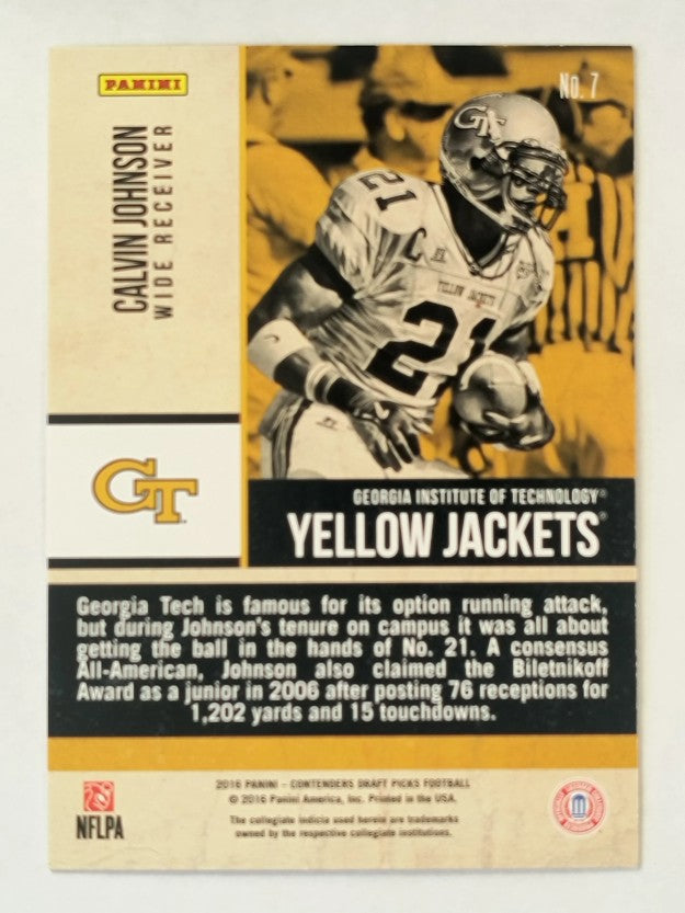 2016 Panini Contenders Draft Picks Old School Colors #7 Calvin Johnson