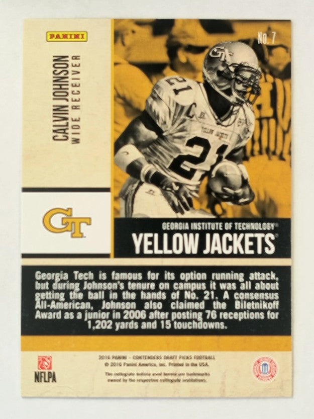 2016 Panini Contenders Draft Picks Old School Colors #7 Calvin Johnson