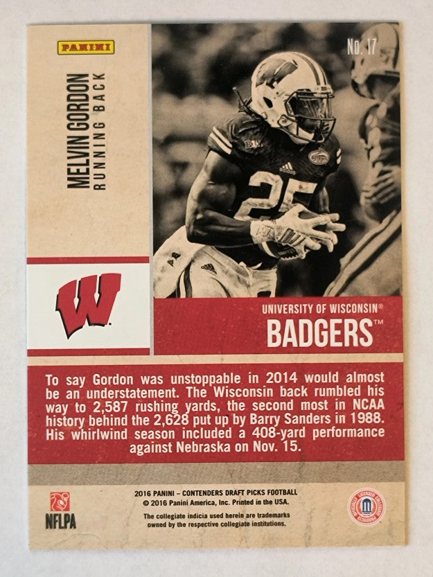 2016 Panini Contenders Draft Picks Old School Colors #17 Melvin Gordon