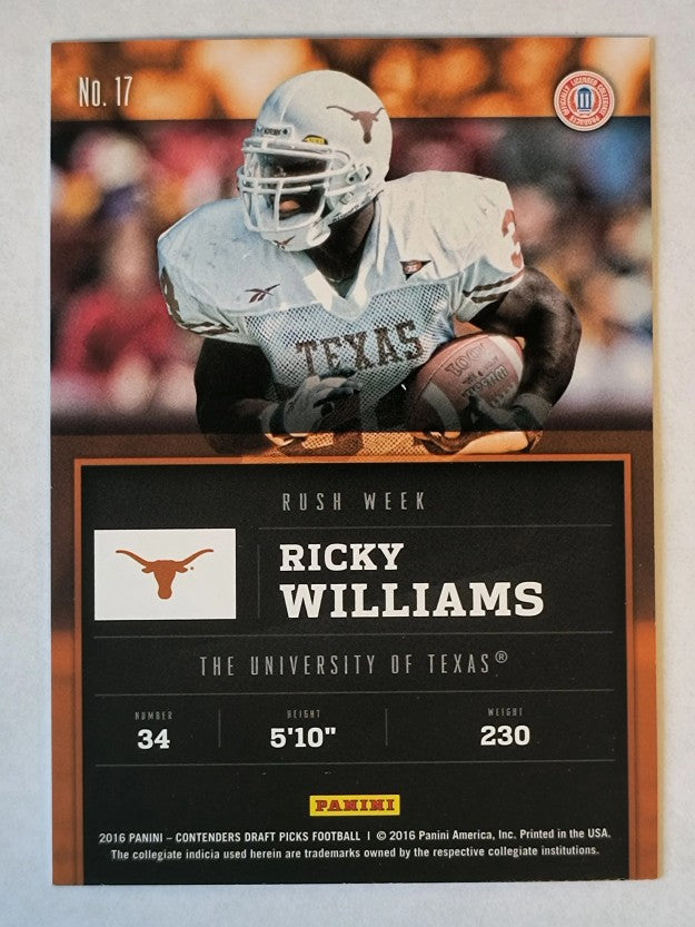 2016 Panini Contenders Draft Picks Rush Week #17 Ricky Williams