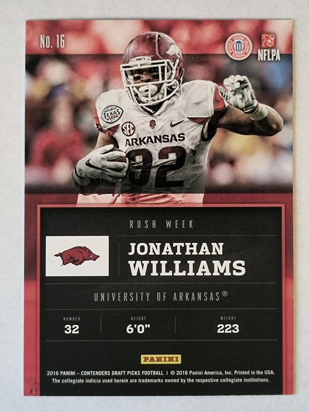 2016 Panini Contenders Draft Picks Rush Week #16 Jonathan Williams