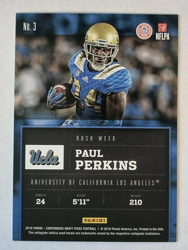2016 Panini Contenders Draft Picks Rush Week #3 Paul Perkins