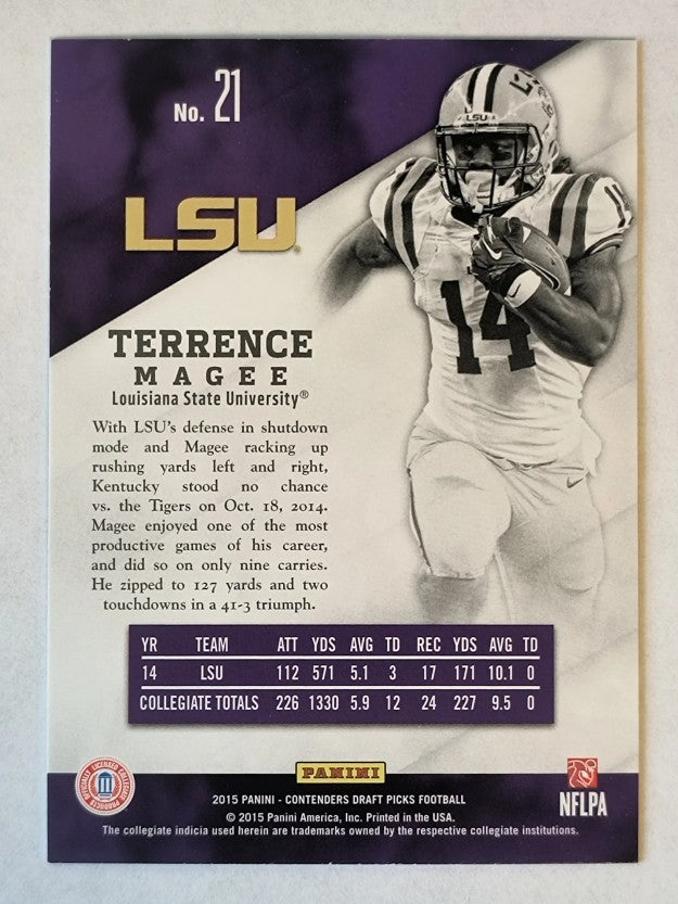 2015 Panini Contenders Draft Picks Rush Week #21 Terrence Magee
