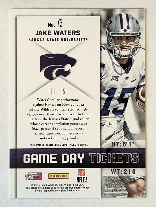 2015 Panini Contenders Draft Picks Game Day Tickets #73 Jake Waters