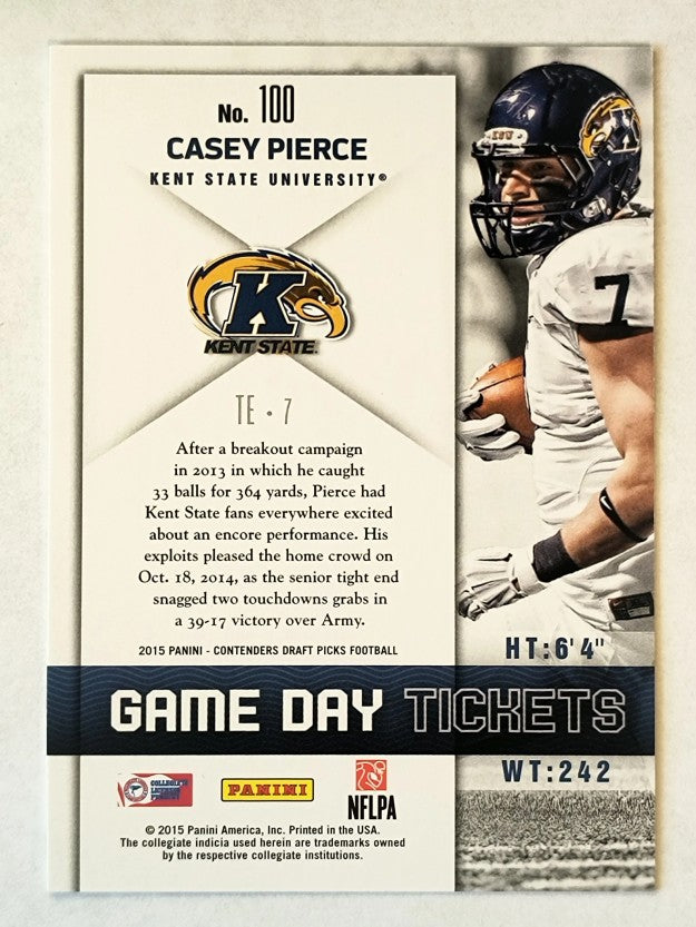 2015 Panini Contenders Draft Picks Game Day Tickets #100 Casey Pierce
