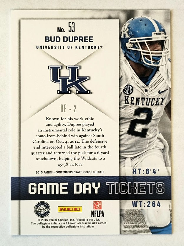 2015 Panini Contenders Draft Picks Game Day Tickets #53 Bud Dupree