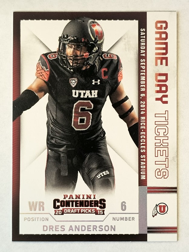 2015 Panini Contenders Draft Picks Game Day Tickets #17 Dres Anderson
