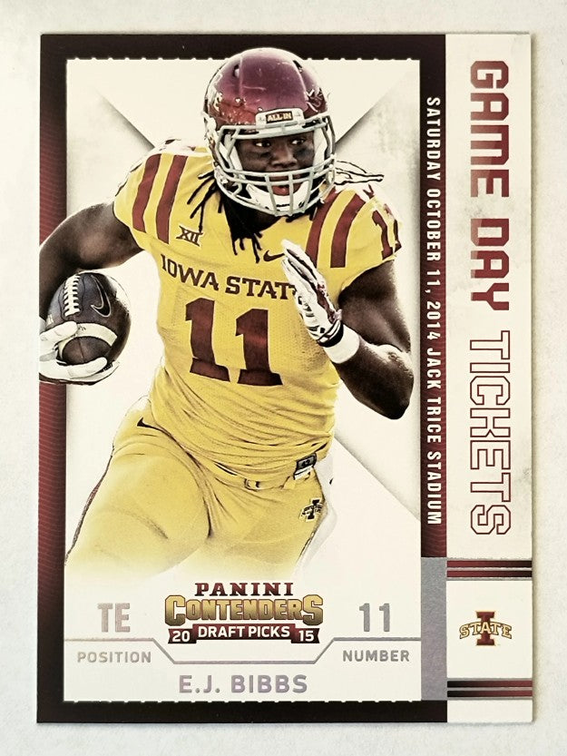 2015 Panini Contenders Draft Picks Game Day Tickets #69 E.J. Bibbs
