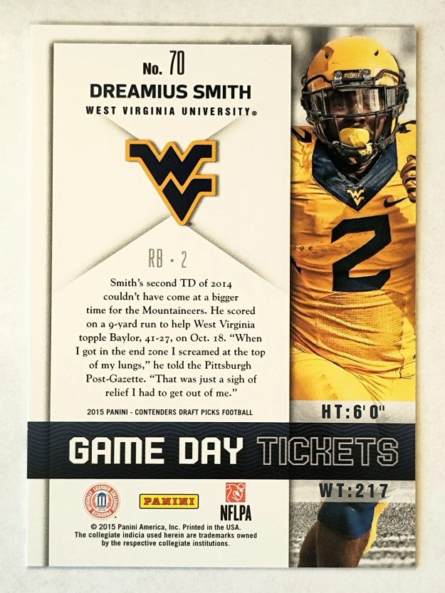 2015 Panini Contenders Draft Picks Game Day Tickets #70 Dreamius Smith