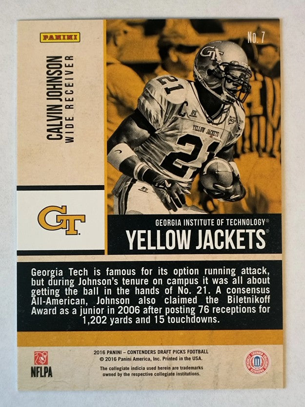 2016 Panini Contenders Draft Picks Old School Colors #7 Calvin Johnson