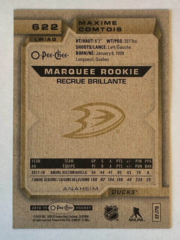 2018-19 O-Pee-Chee #622 Maxime Comtois RC