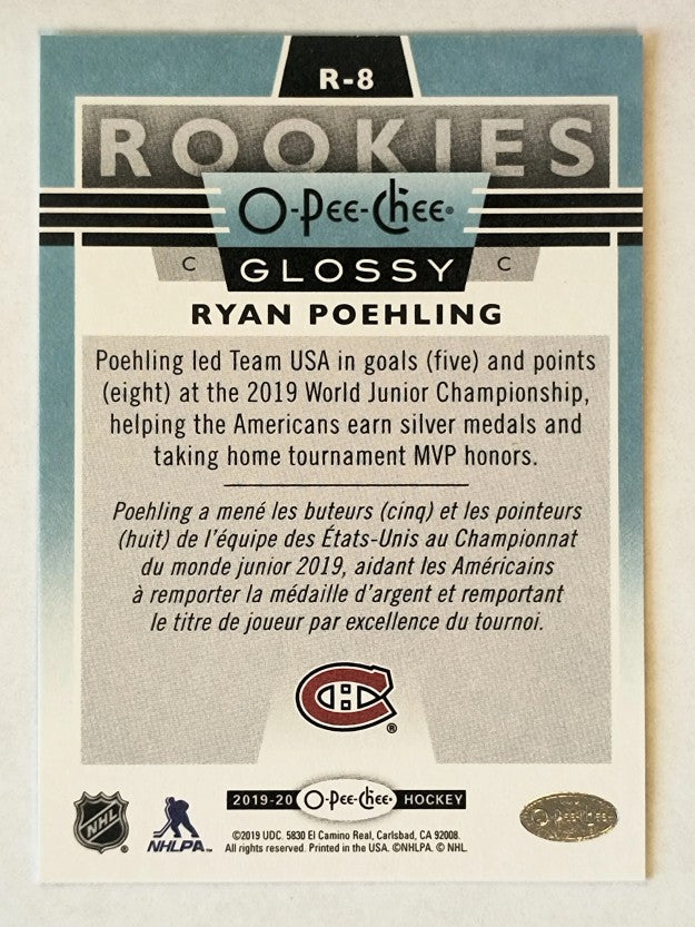 2019-20 Upper Deck OPC Glossy Rookies #R8 Ryan Poehling