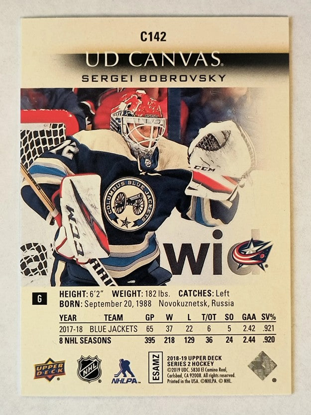 2018-19 Upper Deck Canvas #C142 Sergei Bobrovsky