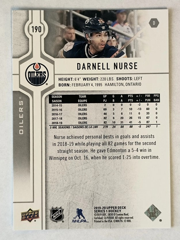 2019-20 Upper Deck #190 Darnell Nurse