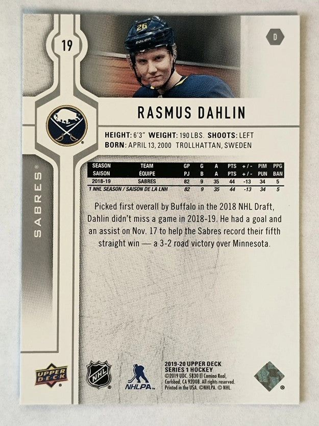 2019-20 Upper Deck #19 Rasmus Dahlin