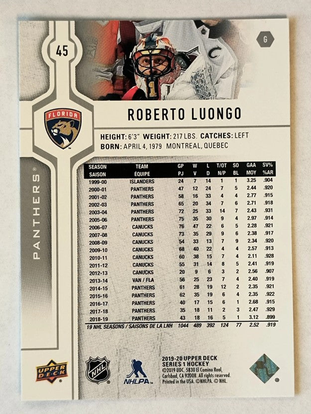 2019-20 Upper Deck #45 Roberto Luongo