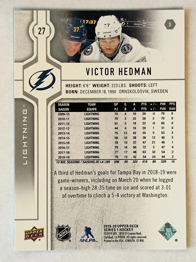 2019-20 Upper Deck #27 Victor Hedman