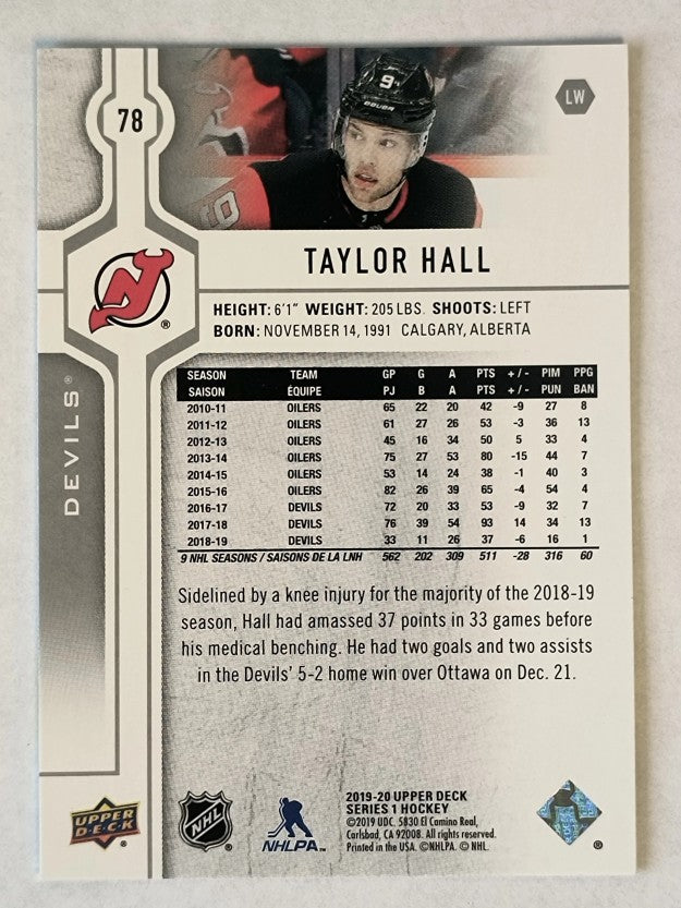 2019-20 Upper Deck #78 Taylor Hall