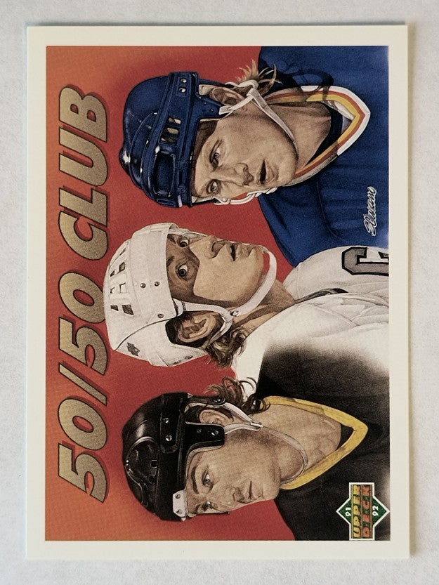 1991-92 Upper Deck #45 The 50/50 Club/Mario Lemieux/Wayne Gretzky/Brett Hull