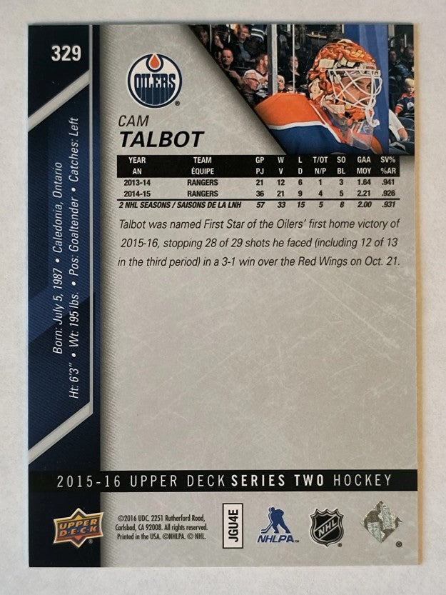 2015-16 Upper Deck #329 Cam Talbot