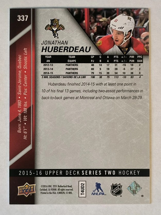 2015-16 Upper Deck #337 Jonathan Huberdeau