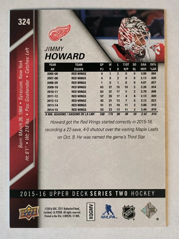2015-16 Upper Deck #324 Jim Howard