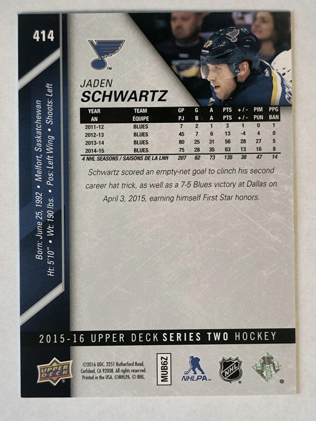 2015-16 Upper Deck #414 Jaden Schwartz