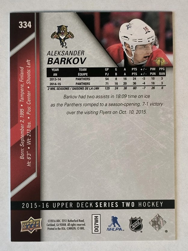 2015-16 Upper Deck #334 Aleksander Barkov