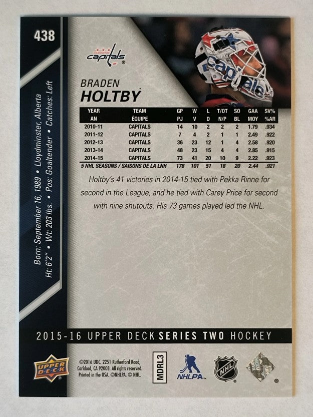 2015-16 Upper Deck #438 Braden Holtby