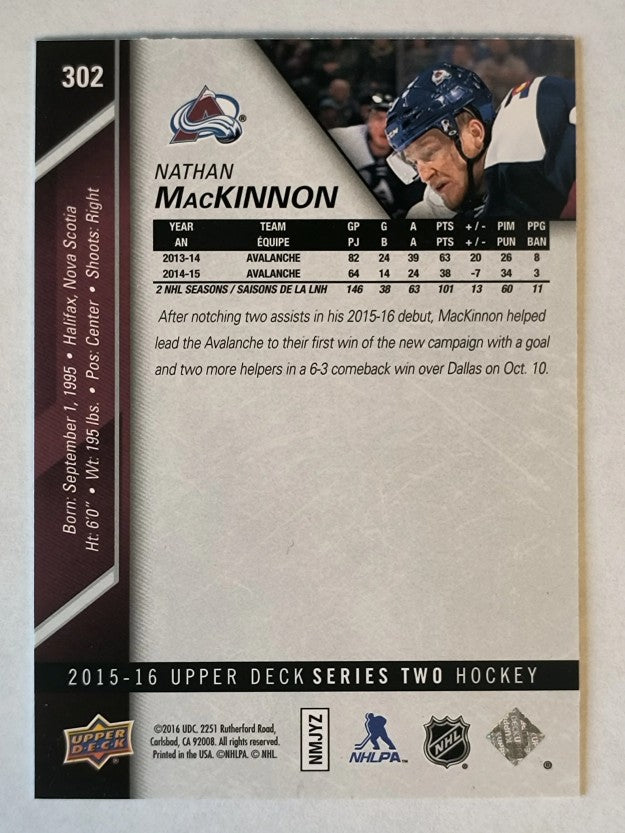 2015-16 Upper Deck #302 Nathan MacKinnon