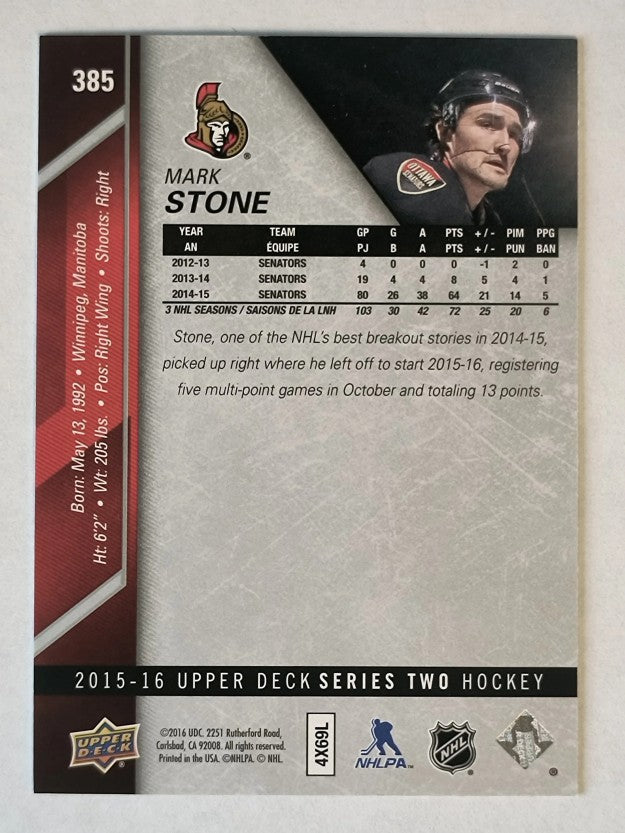 2015-16 Upper Deck #385 Mark Stone
