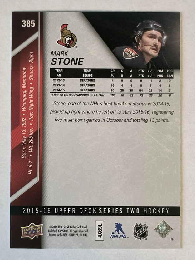 2015-16 Upper Deck #385 Mark Stone