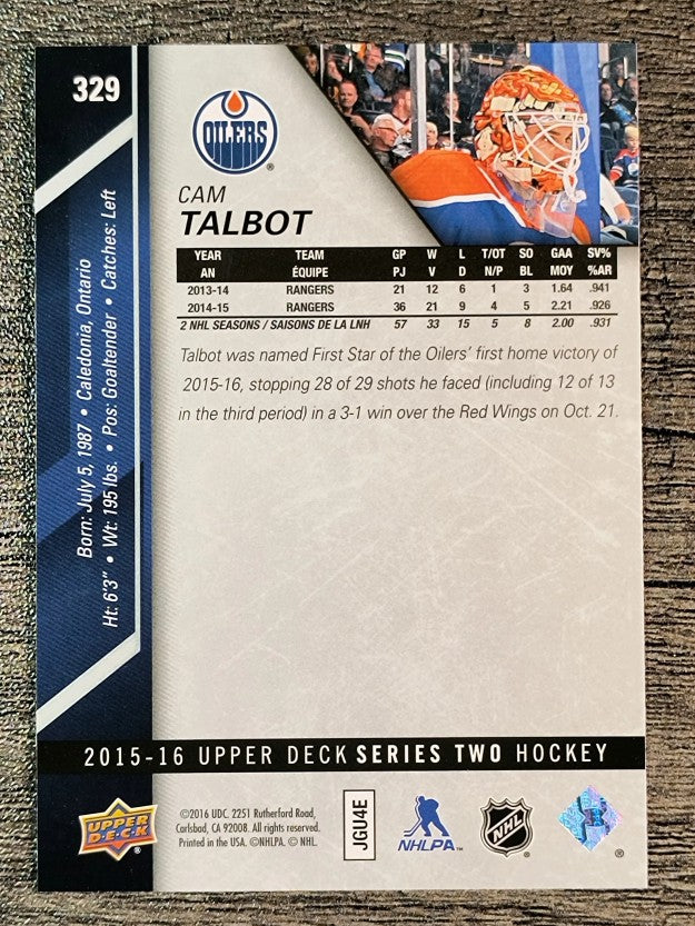 2015-16 Upper Deck #329 Cam Talbot