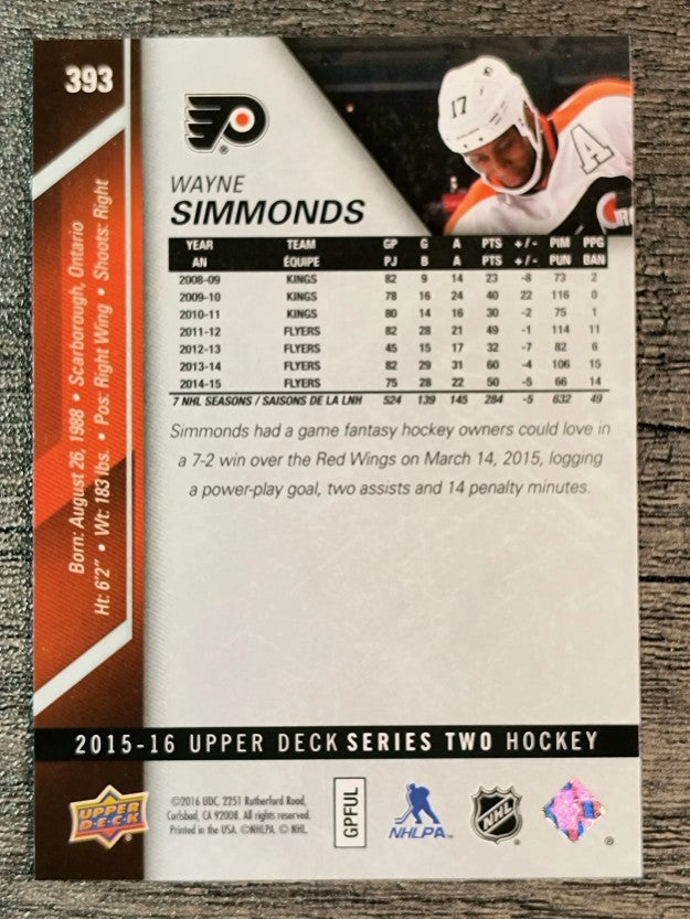 2015-16 Upper Deck #393 Wayne Simmonds