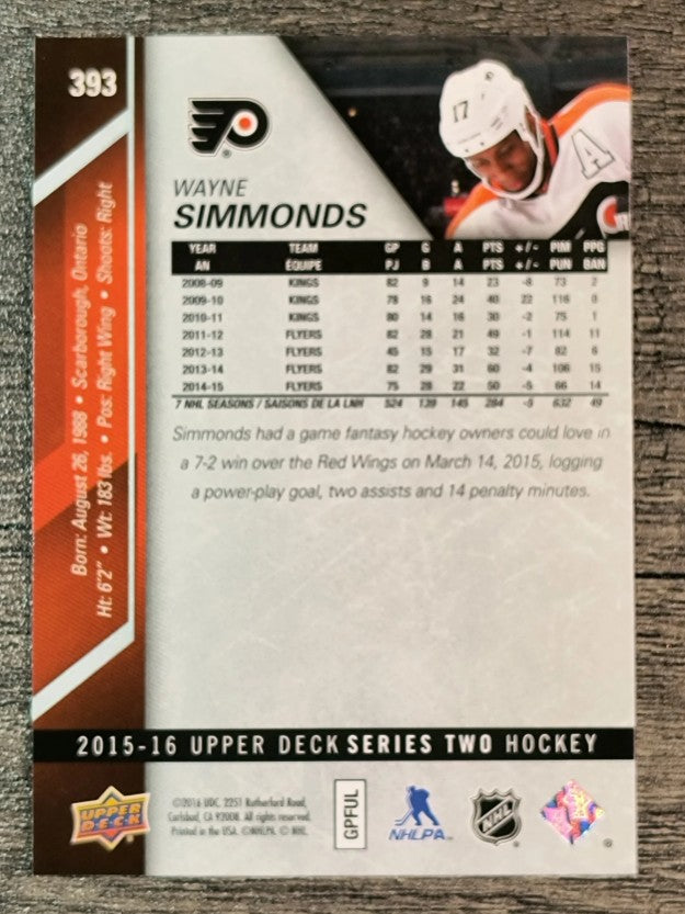 2015-16 Upper Deck #393 Wayne Simmonds
