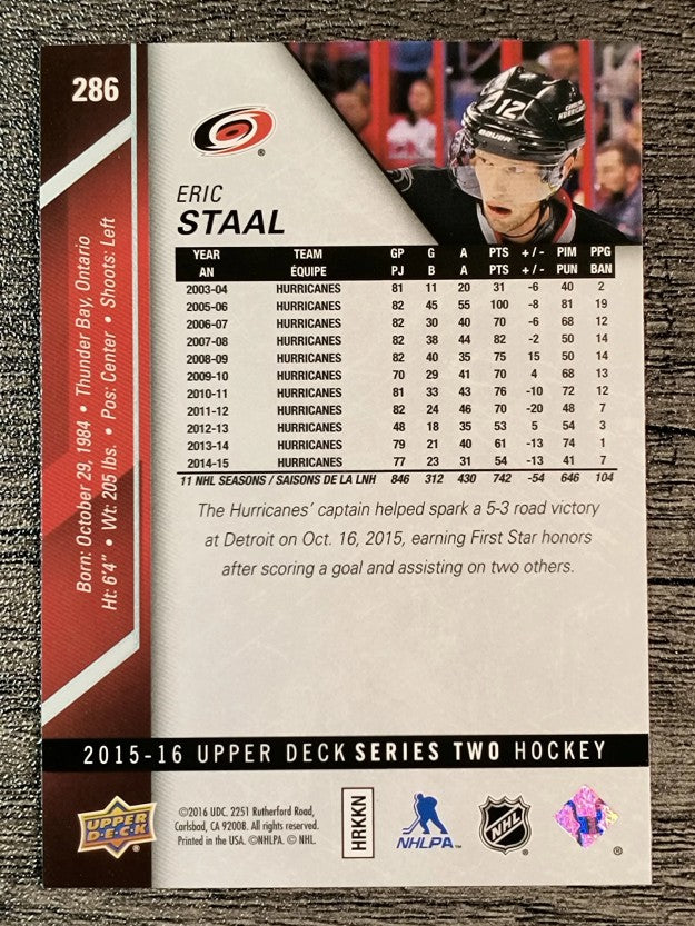 2015-16 Upper Deck #286 Eric Staal