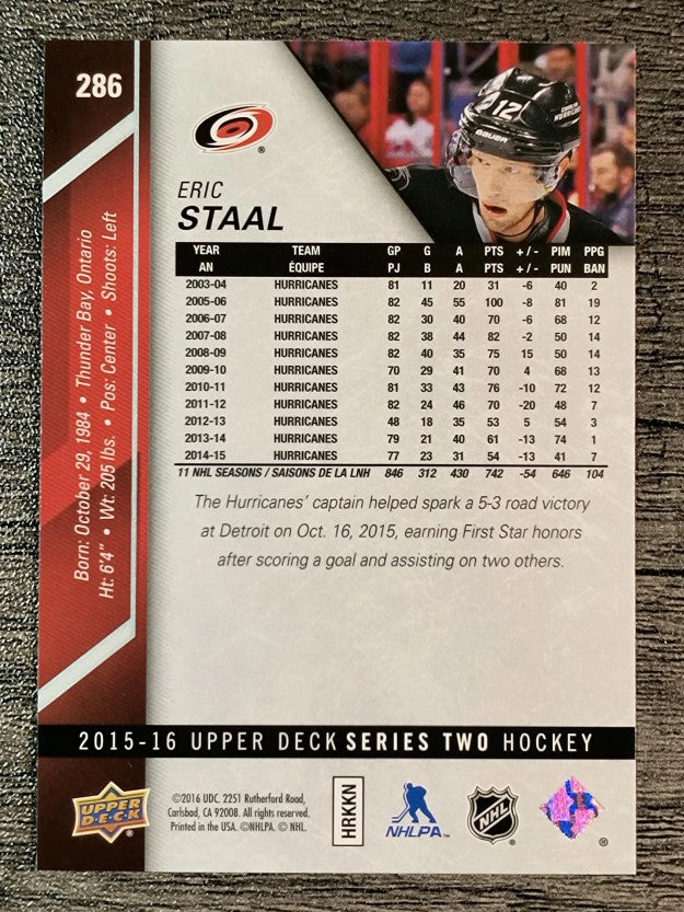 2015-16 Upper Deck #286 Eric Staal