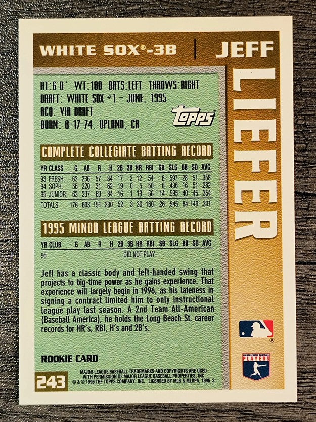 1996 Topps #243 Jeff Liefer RC