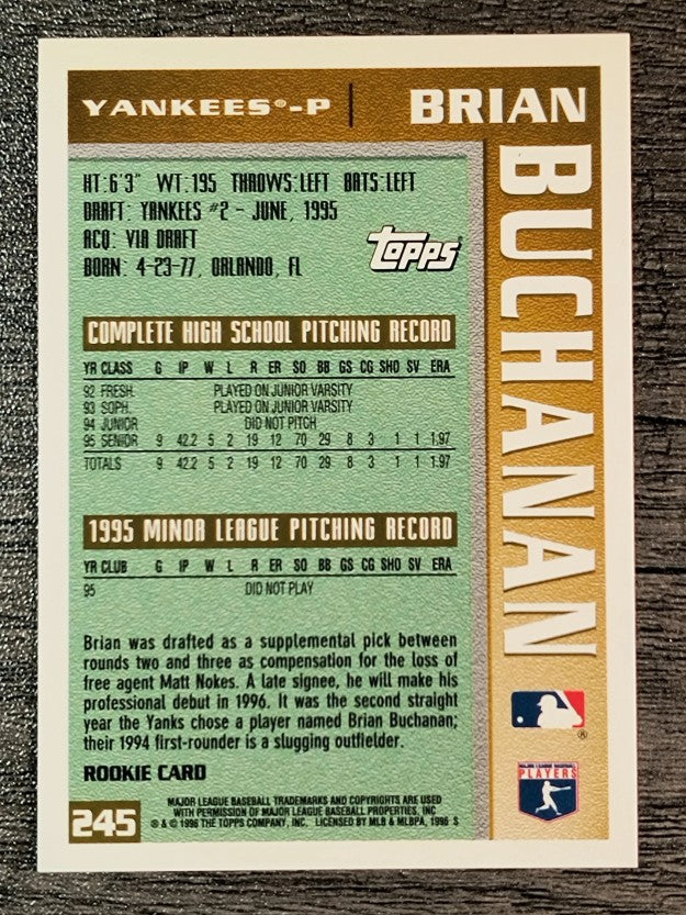 1996 Topps #245 Brian Buchanan RC