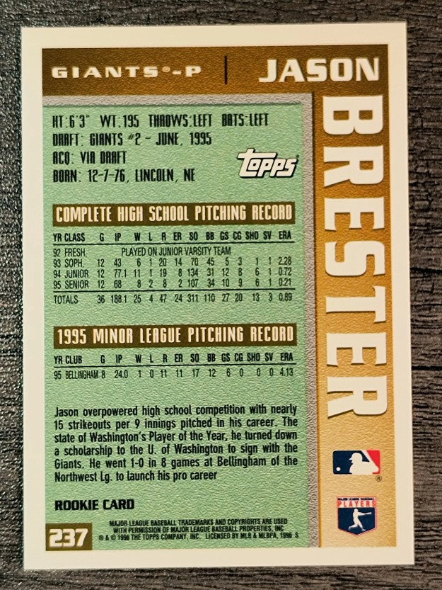 1996 Topps #237 Jason Brester RC