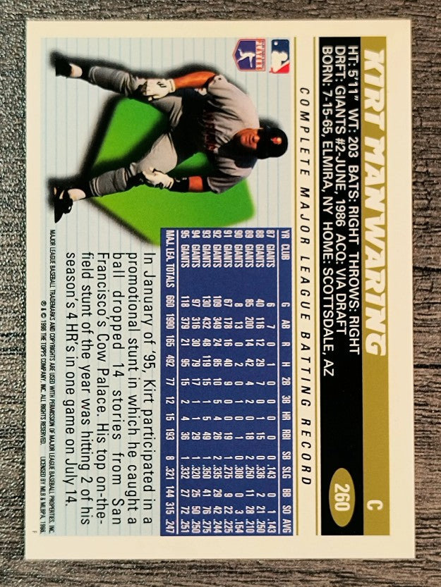 1996 Topps #260 Kirt Manwaring