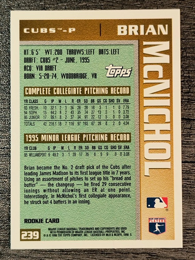 1996 Topps #239 Brian McNichol RC