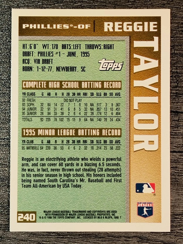 1996 Topps #240 Reggie Taylor