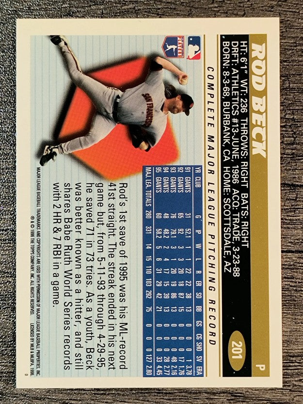 1996 Topps #201 Rod Beck
