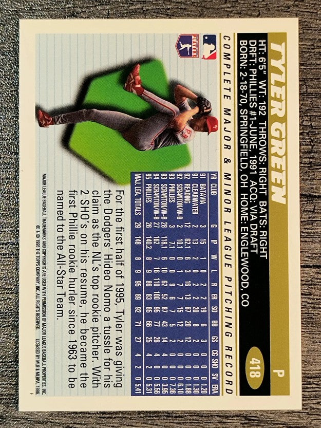 1996 Topps #418 Tyler Green