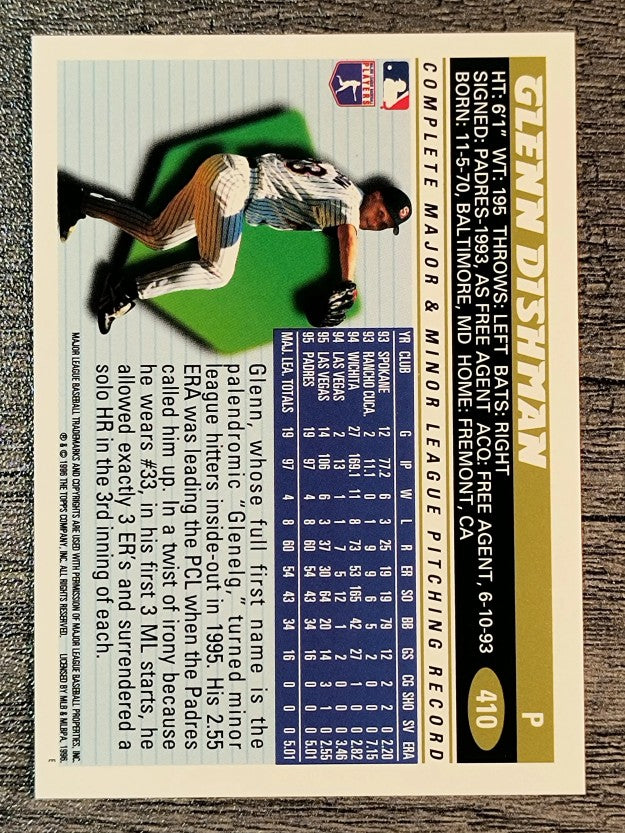 1996 Topps #410 Glenn Dishman
