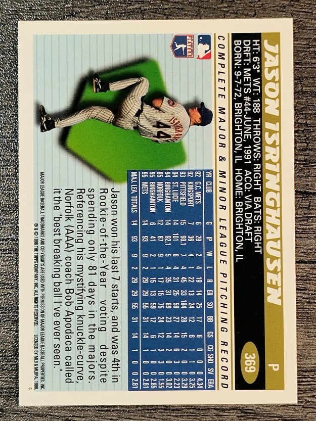1996 Topps #369 Jason Isringhausen