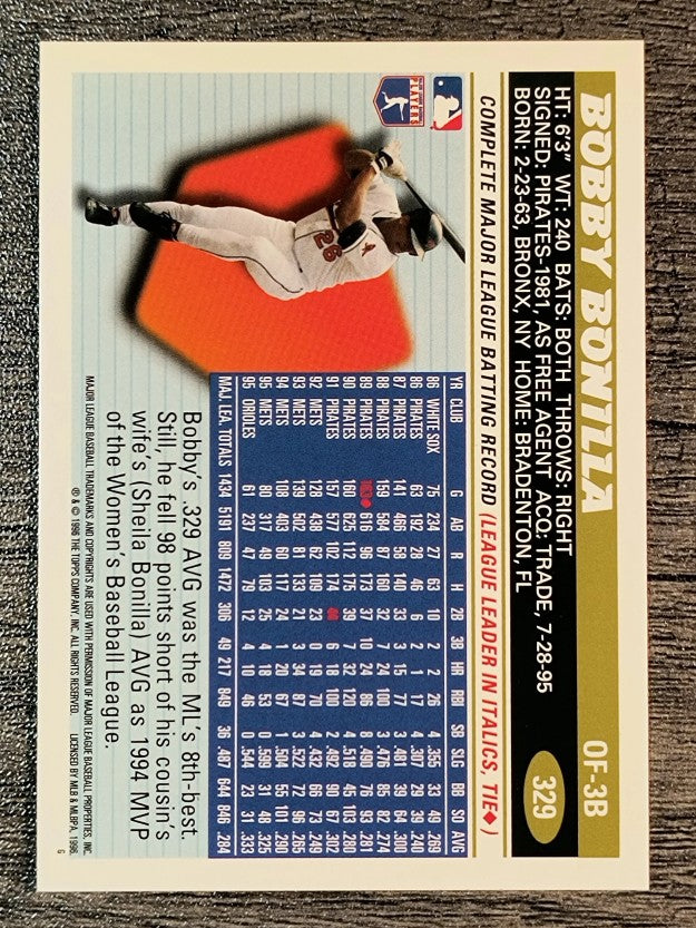 1996 Topps #329 Bobby Bonilla