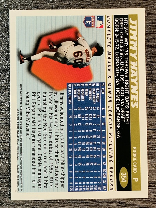 1996 Topps #354 Jimmy Haynes