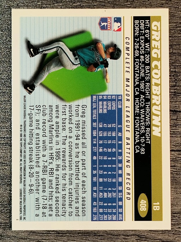 1996 Topps #408 Greg Colbrunn